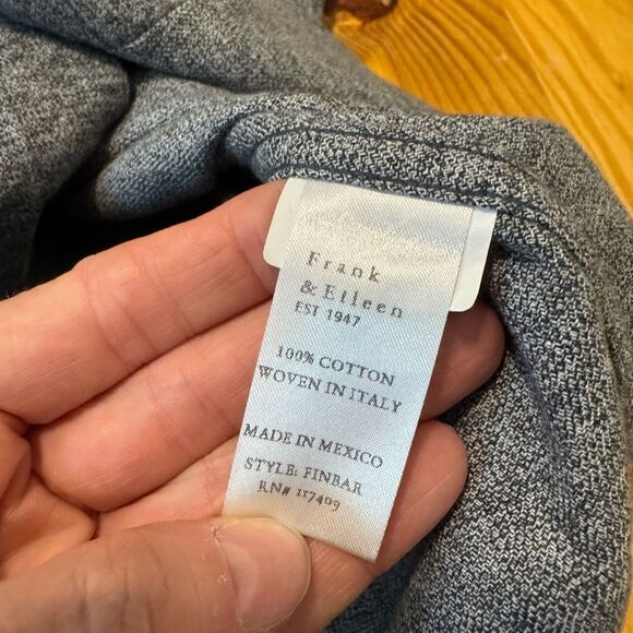 Frank & Eileen Finbar Shirt Mens SM Button Up 100% Cotton Heather Gray Flannel - Picture 6 of 9